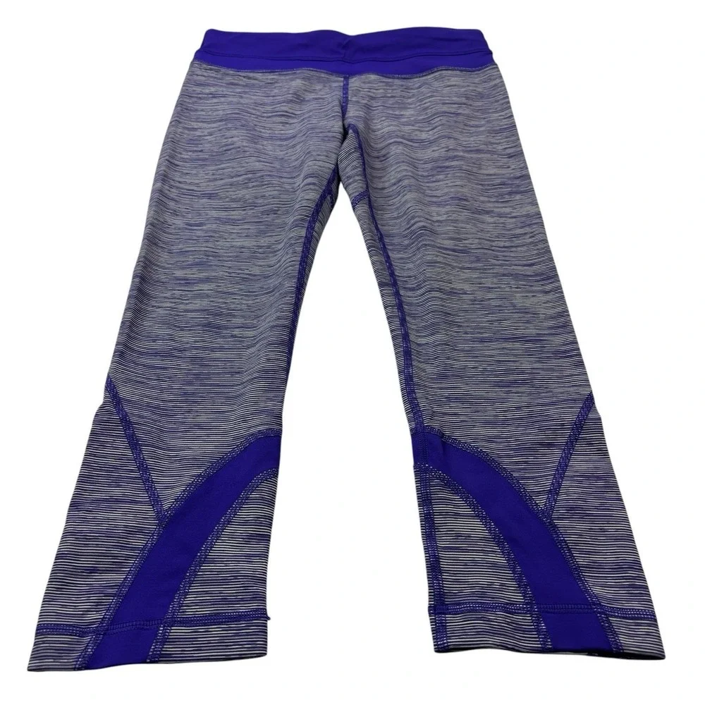 Lululemon Women's Size 6 Run Inspire Crop II Bruised Berry Wee‎ Leggings EUC